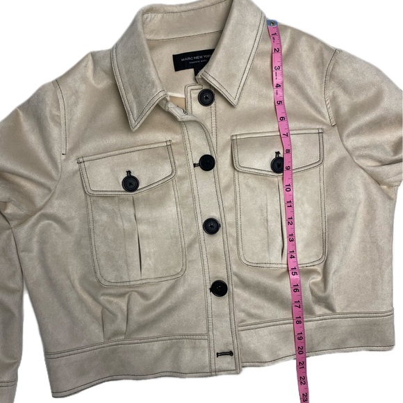 NWOT Marc New York Soft latte faux suede coat cropped button-down jacket nude XL - Picture 9 of 13